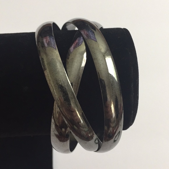Vintage Jewelry - 3pcs Vintage Jewelry Metal Grey Bangles Vintage Jewelry - 3pcs Vintage Jewelry Metal Grey Bangles